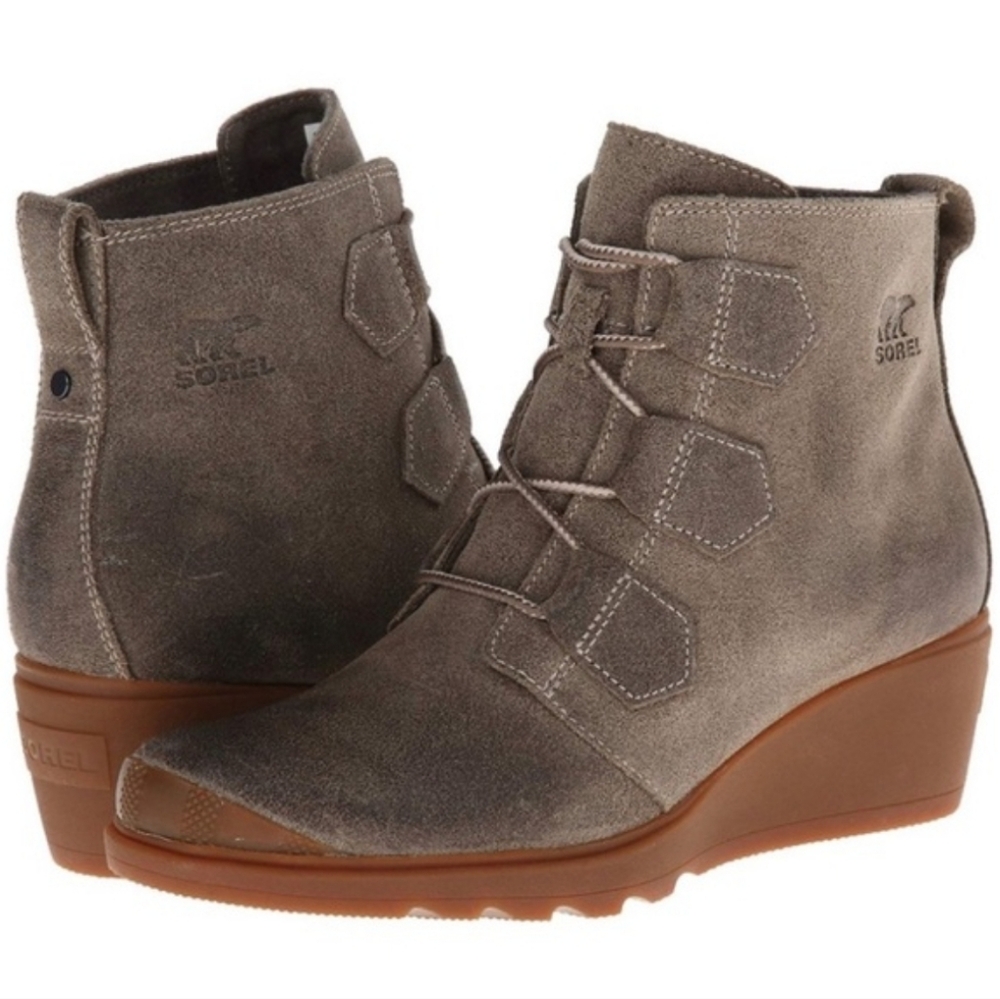 Sorel Toronto Lace Up Wedge Ankle Booties Size 6.5